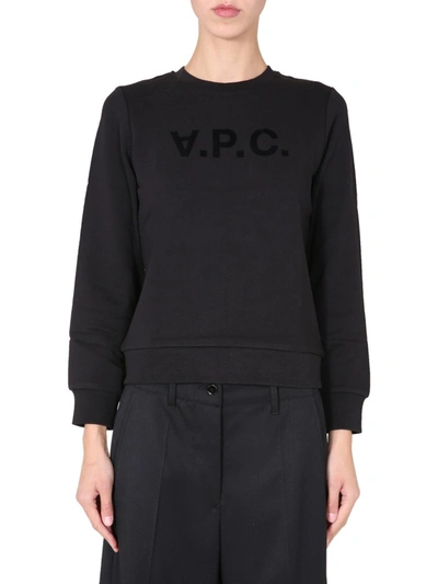 Shop Apc Crew Neck Sweatshirt In Black