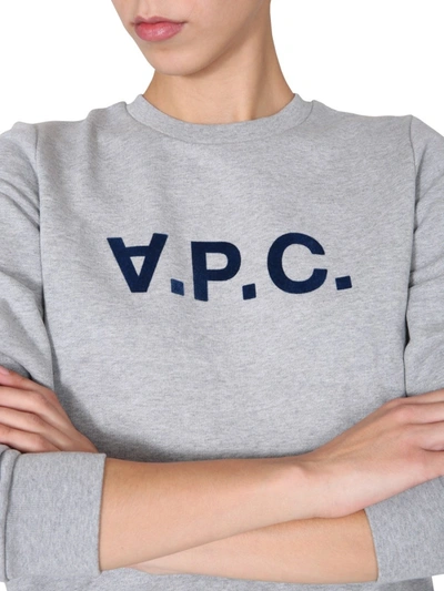 Shop Apc Crew Neck Sweatshirt In Grey