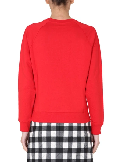 Shop Msgm Crew Neck Sweatshirt In Red