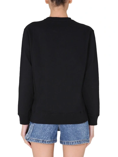 Shop Msgm Crew Neck Sweatshirt In Black