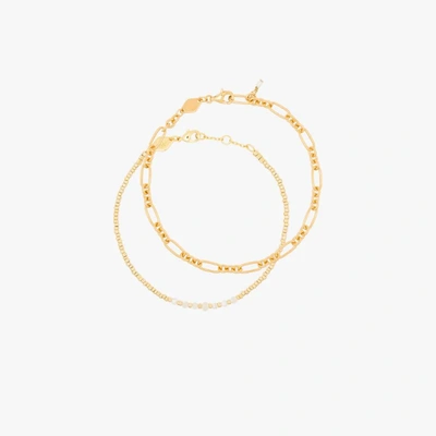 Shop Anni Lu Gold-plated Clemence Sun Stalker Bracelet Set
