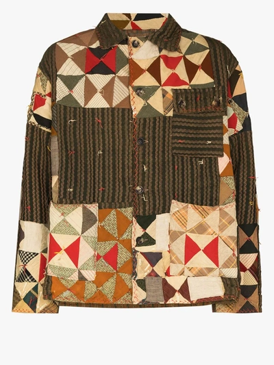 Shop Bode X S 50 Bow Tie Quilted Jacket In Brown