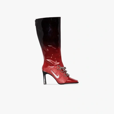 Shop Ancuta Sarca X Nike Red 90 Ombré Knee-high Boots