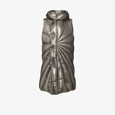 Shop Moncler Porterville Padded Gilet In Silver