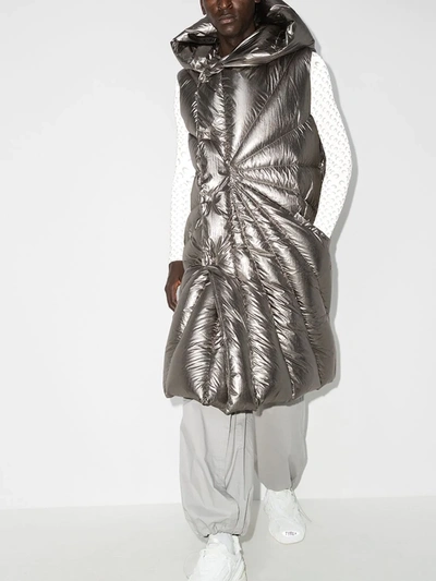 Shop Moncler Porterville Padded Gilet In Silver