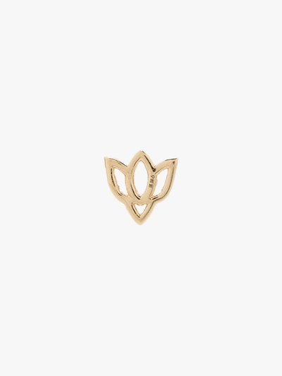 Shop Loquet 18k Yellow Gold Diamond Lotus Flower Charm