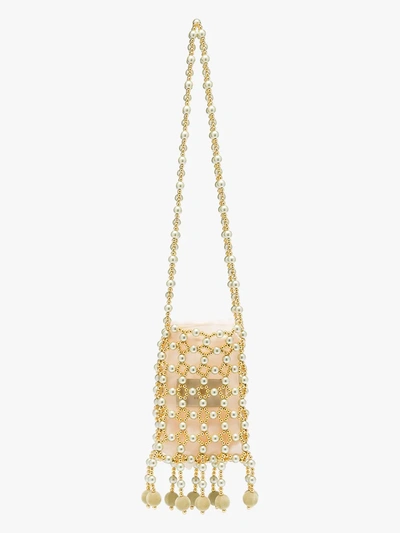 Shop Vanina Gold Tone L'operette Beaded Shoulder Bag