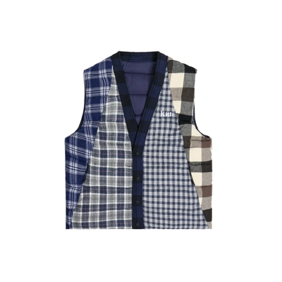 Pre-owned Kith Charlton Reversible Quilted Vest Blue/multi