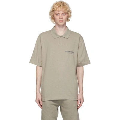 Shop Essentials Khaki Jersey Polo In Moss