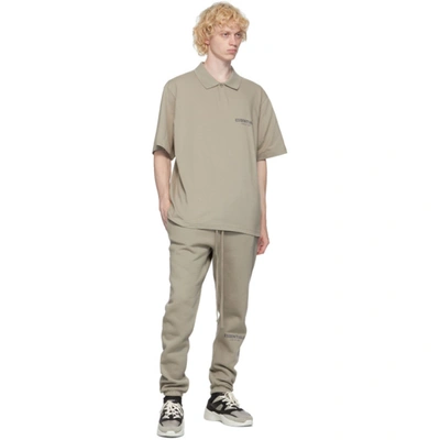 Shop Essentials Khaki Jersey Polo In Moss