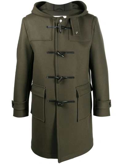 Shop Mackintosh Weir Hooded Duffle Coat In Green