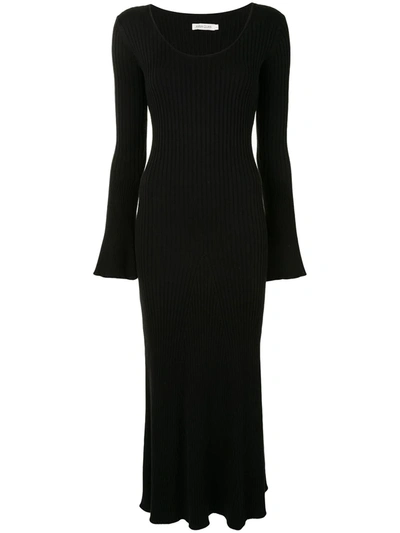 Shop Anna Quan Mara Side Slit Knitted Dress In Black