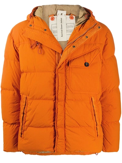 Shop Ten C Hooded Padded Coat In Orange