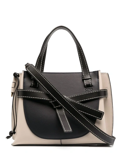 Shop Loewe Gate Two-tone Tote Bag In Neutrals