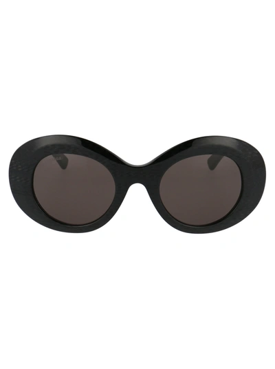 Shop Balenciaga Bb0120s Sunglasses In 001 Black Black Grey