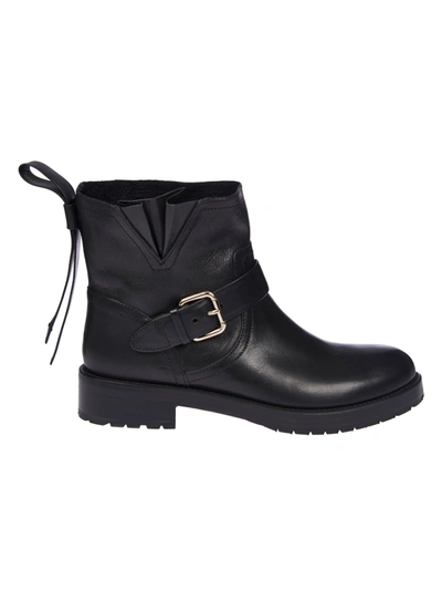 Shop Red Valentino Side Buckled Boots In Black