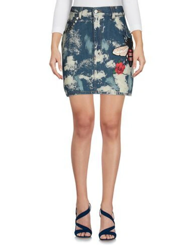 Shop Gucci Denim Skirt In Blue