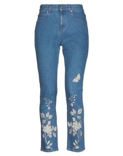Shop Gucci Denim Pants In Blue