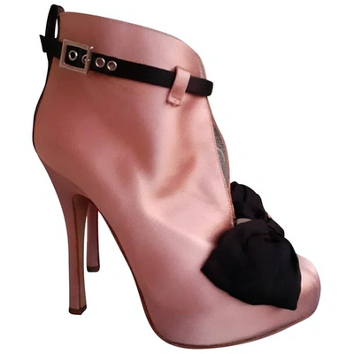 Pre-owned Dsquared2 Pink Cloth Ankle Boots