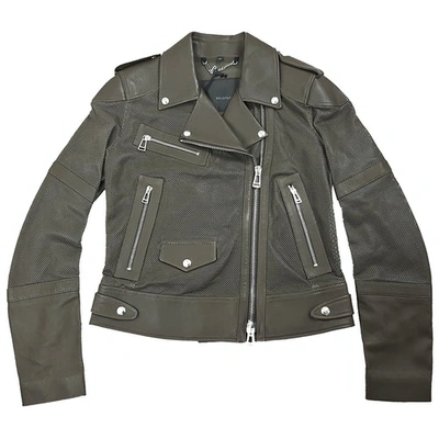 Pre-owned Belstaff Green Leather Jacket