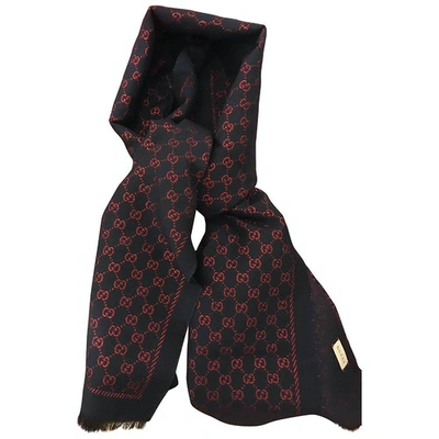Pre-owned Gucci Blue Wool Scarf