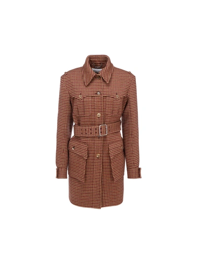 Shop Chloé Coat In Antique Brown