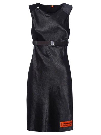 Shop Heron Preston Sleeveless Satin Dress In Black