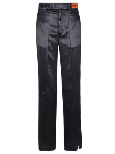 Shop Heron Preston Straight-leg Logo Patched Trousers In Black