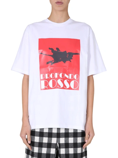 Shop Msgm Crew Neck T-shirt In Bianco