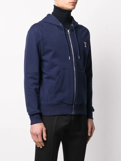 Shop Ami Alexandre Mattiussi Ami De Coeur Hoodie In Blue