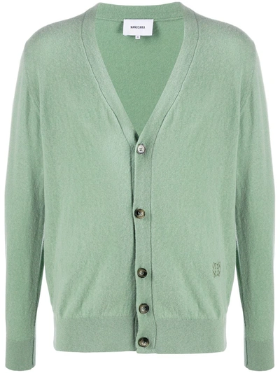 Shop Nanushka Dara V-neck Cardigan In Green