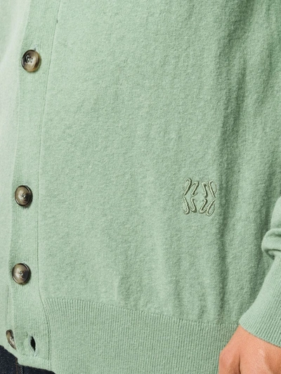 Shop Nanushka Dara V-neck Cardigan In Green