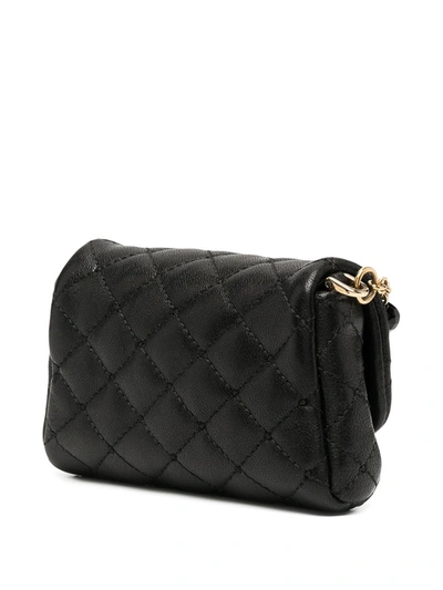 Shop Dolce & Gabbana Charm Chain Quilted Clutch In Black
