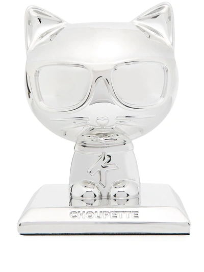 Shop Karl Lagerfeld K/ikonik 3d Choupette Statue (17cm) In Silver