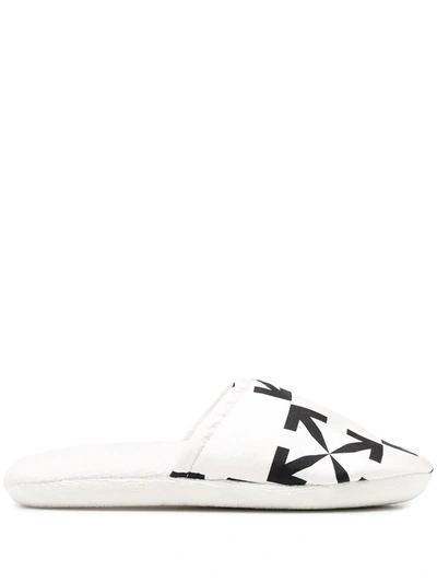 Shop Off-white Arrows Motif Slippers In White