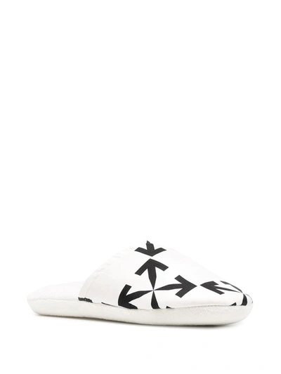 Shop Off-white Arrows Motif Slippers In White
