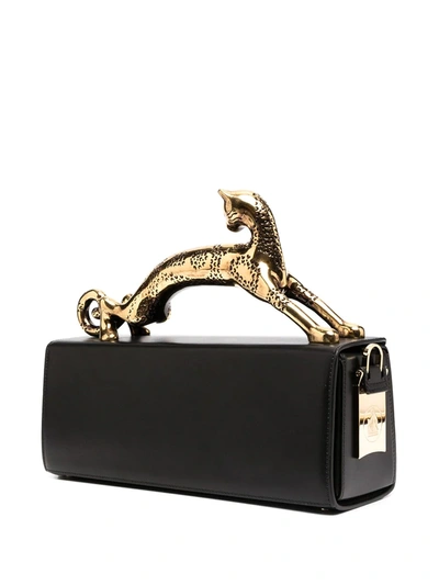 Shop Lanvin Pencil Cat Box Tote Bag In Black