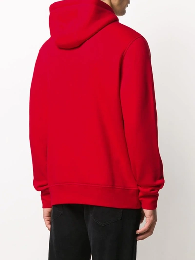 Tommy Hilfiger Embroidered Tommy Logo Hoodie In Red