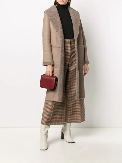 LISKA SHEARLING MID-LENGTH COAT 