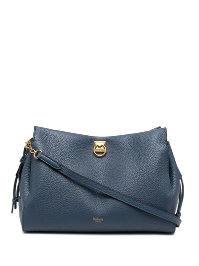 Shop Mulberry Iris Leather Tote Bag In Blue