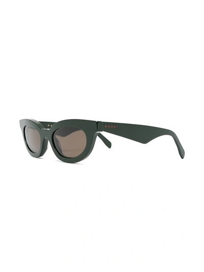 Shop Marni Eyewear Spy Cat-eye Sunglasses In Green
