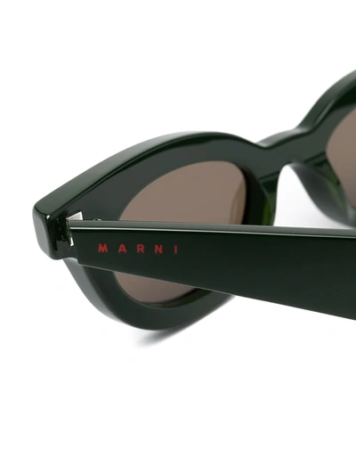 Shop Marni Eyewear Spy Cat-eye Sunglasses In Green