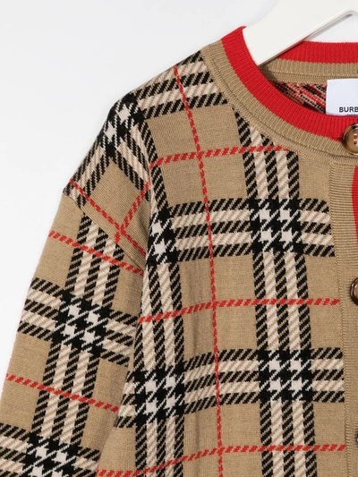 BURBERRY CHECK BUTTON-DOWN CARDIGAN 