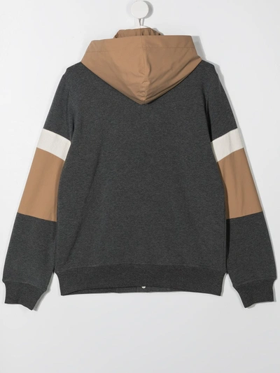 Brunello Cucinelli Colour-block Bomber Jacket In Grey
