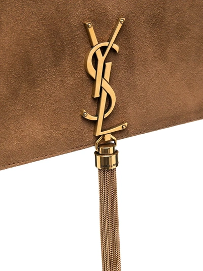 Shop Saint Laurent Kate Tassel Detail Crossbody Bag In Brown
