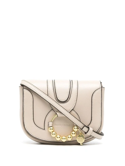 Shop See By Chloé Embellished Leather Crossbody Bag In Neutrals