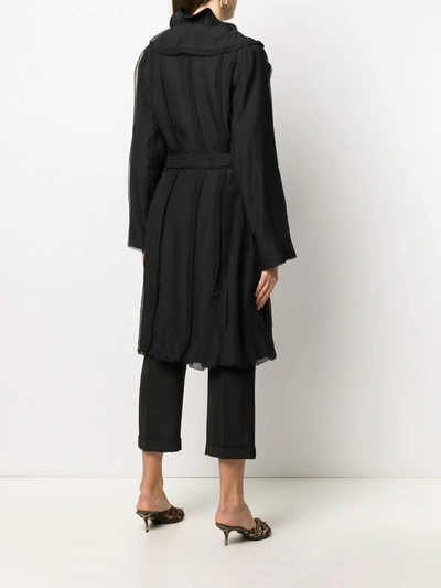 Pre-owned Lanvin Belted Trench Coat In Black