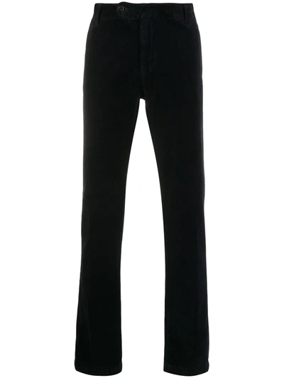 Shop Massimo Alba Velvet Straight-leg Trousers In Blue