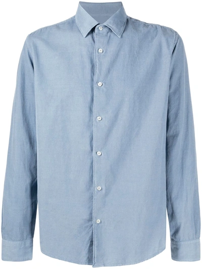 Shop Altea Slim-fit Buttoned Shirt In Blue