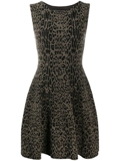 Shop Antonino Valenti Leopard-pattern Mini Dress In Black